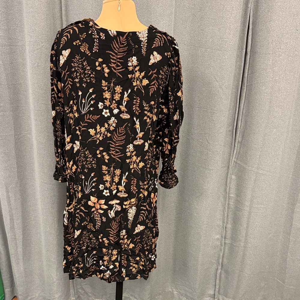 Disturbia Black Dress with Floral and Mushroom Print - Picture 11 of 15